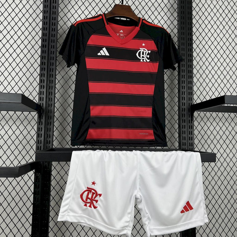CONJUNTO INFANTIL DO FLAMENGO 25/26 VERMELHO, PRETO E BRANCO