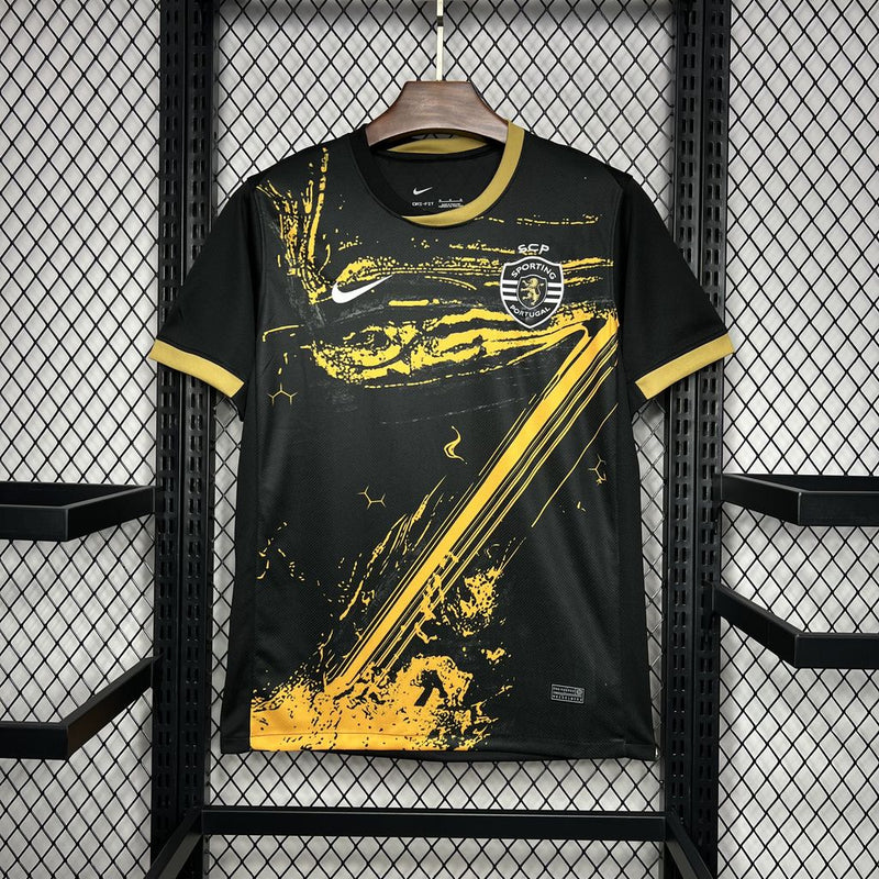CAMISA DO SPORTING 25/26 PRETO E DOURADO