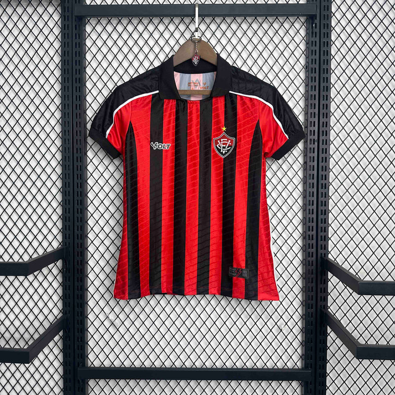 CAMISA FEMININA DO VITORIA 25/26 PRETO E VERMELHO