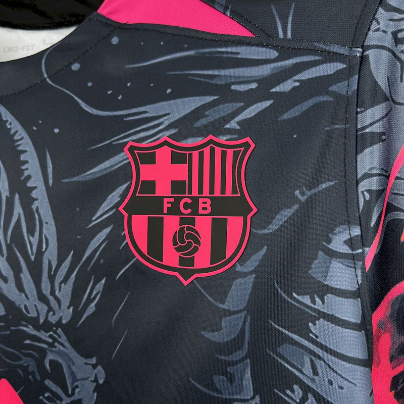 CAMISA DO BARCELONA 25/26 PRETO E ROSA EDIÇÃO ESPECIAL